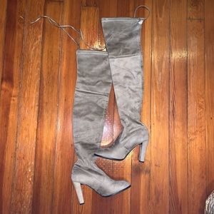 Dark tan knee high high heel boots size 7.5 (China size 39)